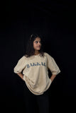 BEIGE BUTTERFLY OVERSIZED TEE